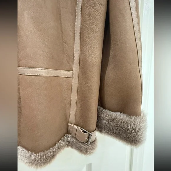 Luxurious Real Shearling Aviator Jacket - Picture 9 of 12
